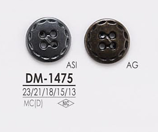 DM1475 Botão De Metal Com 4 Buracos Para Jaquetas E Ternos IRIS