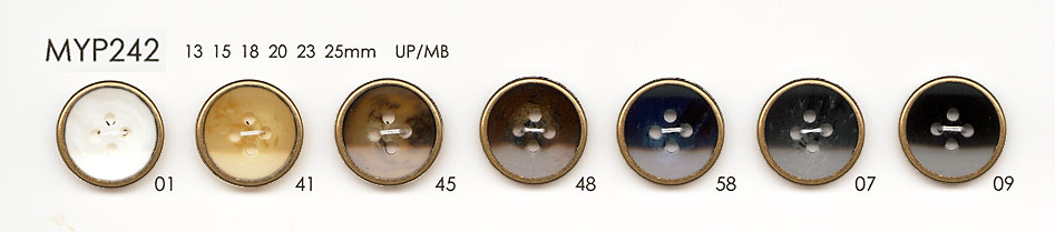 MYP242 Botão De Poliéster Elegante Com 4 Furos Em Ouro Antigo DAIYA BUTTON