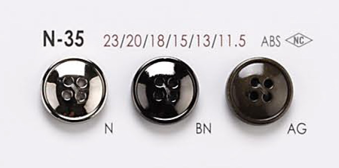 N35 Botão De Metal Simples De 4 Furos IRIS