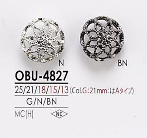 OBU4827 Botão De Metal IRIS