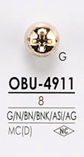 OBU4911 Botão De Metal Com Motivo De Parafuso IRIS