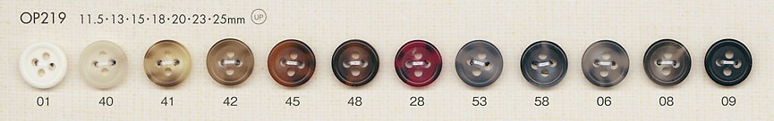 OP219 Botão Colorido De Poliéster De 4 Orifícios Semelhante Ao Buffalo DAIYA BUTTON