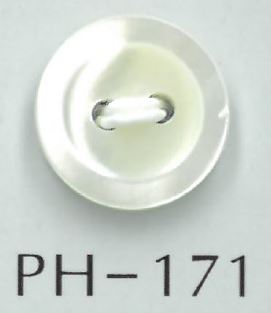 PH171 Botão De Concha Com Borda Plana De 2 Furos Sakamoto Saji Shoten