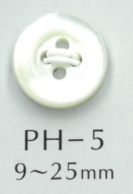 PH5 Botão De Concha Com Borda De 4 Furos Sakamoto Saji Shoten