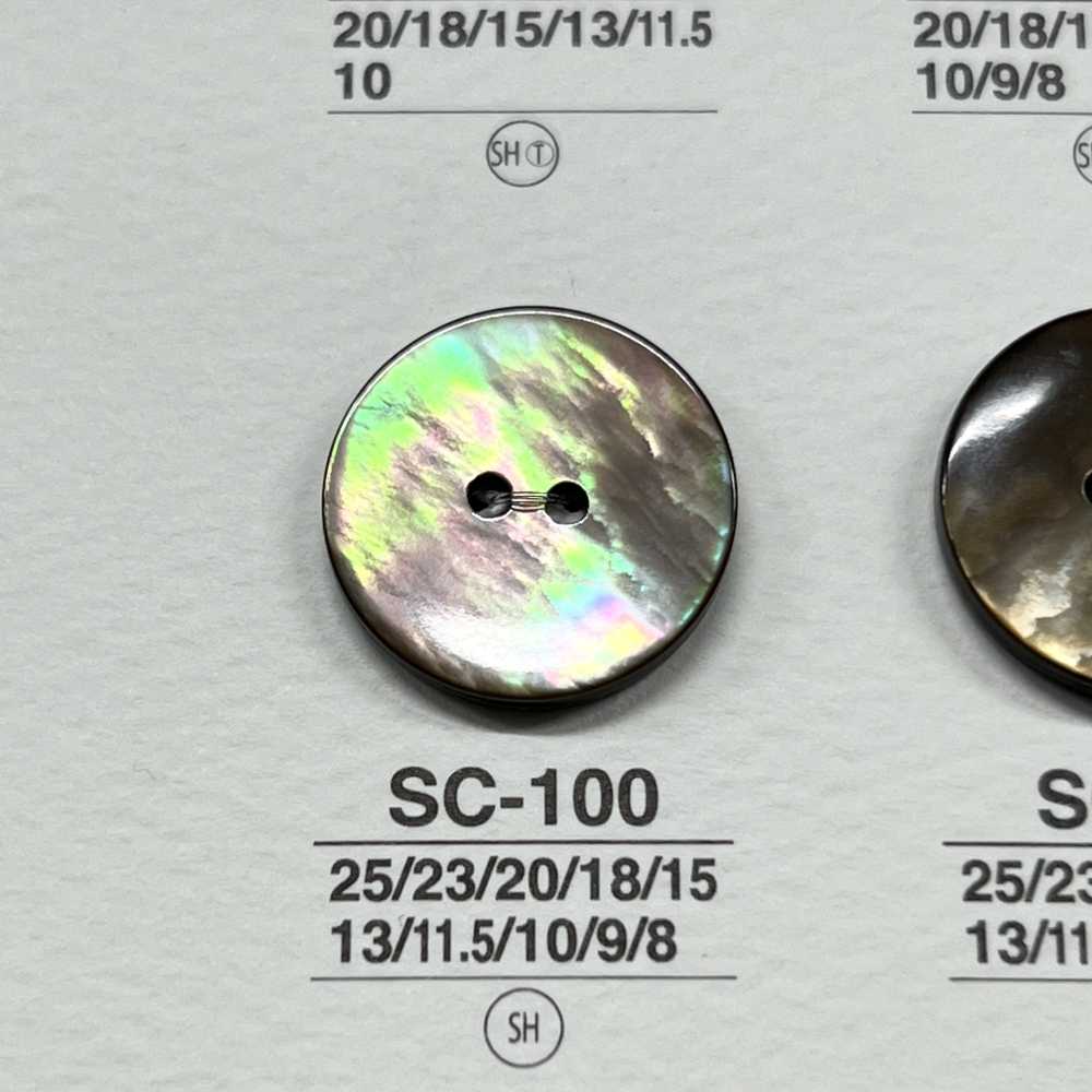 SC100 Botão Brilhante De 2 Furos De Material Natural Shell IRIS