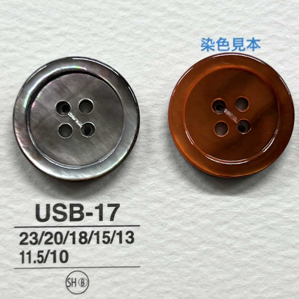 USB17 Material Natural Tingimento Madrepérola Shell 4 Furos Frontais Botão Brilhante IRIS