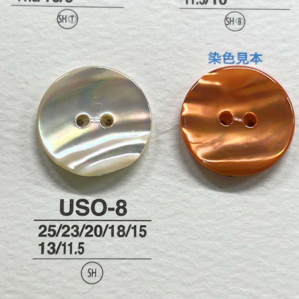 USO8 Orifício Frontal Tingido Com Casca De Material Natural 2 Orifícios Botão Brilhante IRIS
