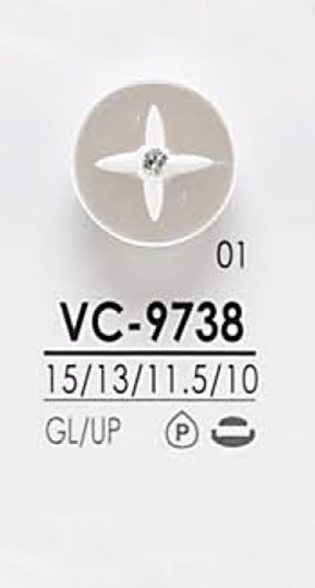 VC9738 Botão De Cristal Rosa Ondulado Para Tingimento IRIS