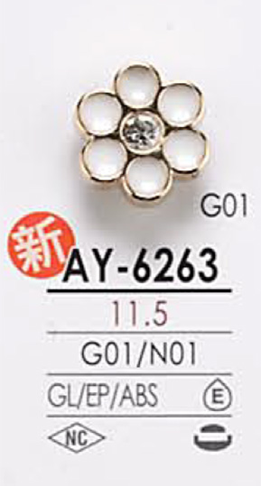 AY6263 Motivo De Flor Para Botão De Tingimento De Metal IRIS