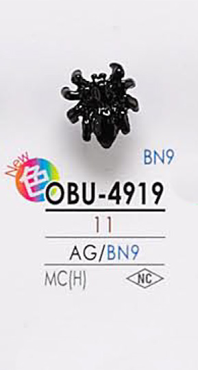 OBU4919 Botão De Metal Em Forma De Inseto IRIS