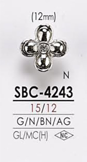 SBC4243 Botão De Metal Com Motivo De Flor IRIS