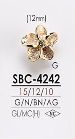 SBC4242 Botão De Metal Com Motivo De Flor IRIS