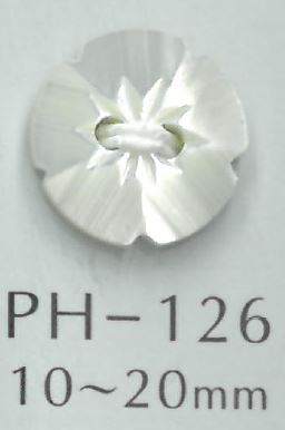 PH126 Botão De Concha De Flor Com 2 Furos Sakamoto Saji Shoten