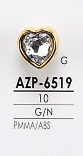 AZP6519 Botão De Metal Em Forma De Coração IRIS