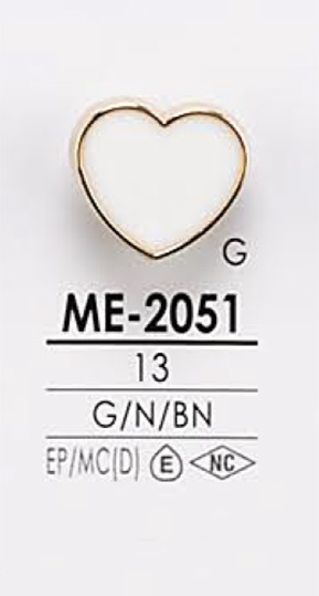 ME2051 Botão De Metal Em Forma De Coração Para Tingimento IRIS