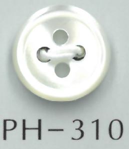PH310 Botão De Concha Com Borda De 4 Furos Sakamoto Saji Shoten