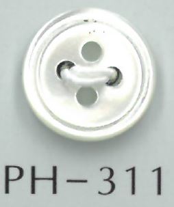 PH311 Botão De Concha Ranhurada De 4 Furos Sakamoto Saji Shoten