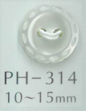 PH314 Botão De Concha Gravado Com Ponto De 2 Furos Sakamoto Saji Shoten