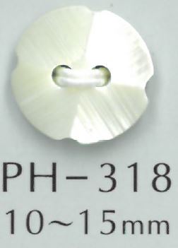 PH318 Botão De Concha Chanfrada De 2 Furos Sakamoto Saji Shoten