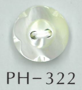 PH322 Botão Redondo Com Corte De Flor Com 2 Furos Sakamoto Saji Shoten