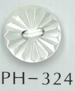 PH324 Botão De Concha Geométrica Esculpida Com 2 Furos Sakamoto Saji Shoten