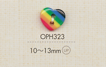 OPH323 BOTÕES DAIYA Botão De Poliéster Em Forma De Coração (Arco-íris) DAIYA BUTTON