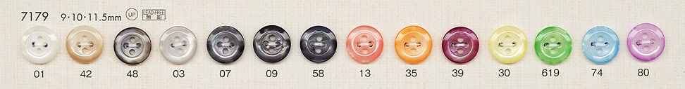 7179 Botões Coloridos De Poliéster De Cor Doce Para Camisas E Blusas[Botão] DAIYA BUTTON