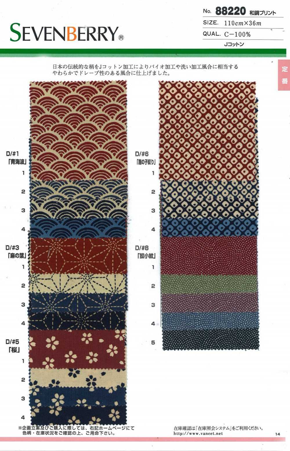 88220 SEVENBERRY Japanese Pattern Print[Têxtil / Tecido] VANCET