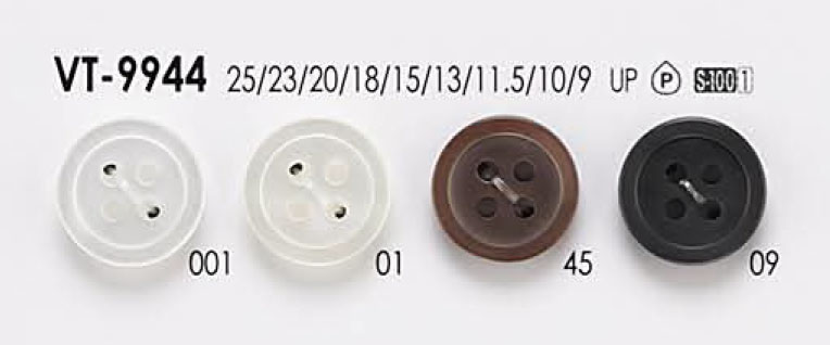 VT-9944 Botão De Poliéster De 4 Furos Tipo Concha Simples IRIS