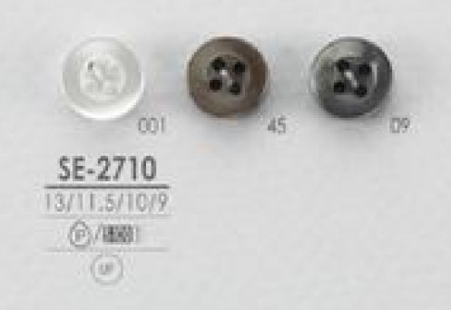 SE-2710 Botão De Poliéster De 4 Furos Para Camisas E Blusas Simples Tipo Concha IRIS