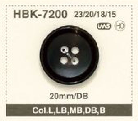 HBK-7200 Botão De Chifre De 4 Orifícios De Material Natural Para Terno / Jaqueta De Búfalo IRIS