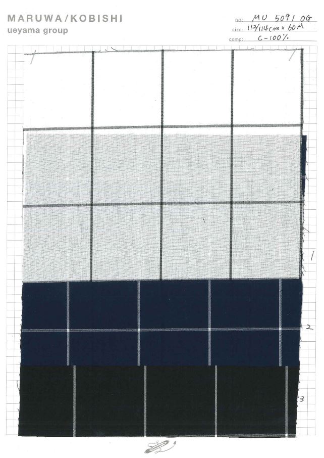 MU5091 Verificação Do Pano Da Máquina De Escrever[Têxtil / Tecido] Ueyama Textile