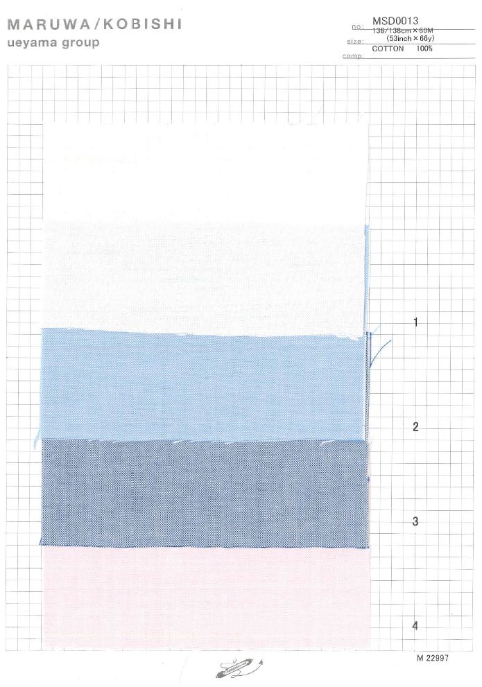 MSD0013 Natural Stretch Oxford[Têxtil / Tecido] Ueyama Textile