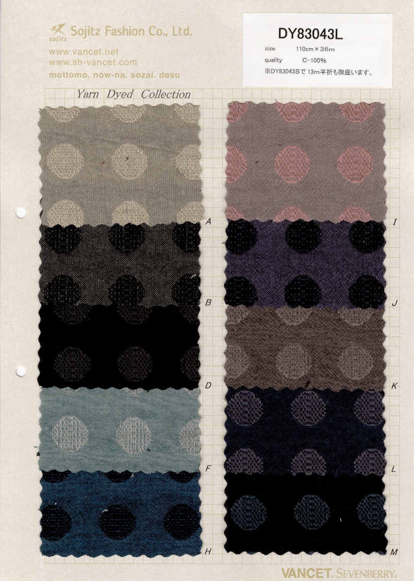 DY83043L Tingimento De Fios Padrão (Dobby Big Dot)[Têxtil / Tecido] VANCET
