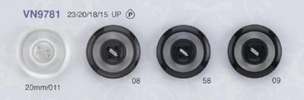 VN9781 Botão De Poliéster De Luxo Com 4 Orifícios E Tingimento Sem Adesivo E Sem Adesivo IRIS