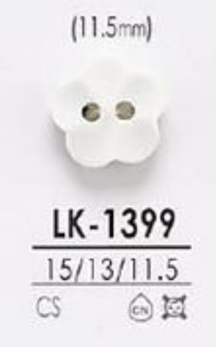 LK-1399 Orifício Frontal De Resina De Caseína 2 Orifícios, Botão Brilhante [tipo Flor] IRIS