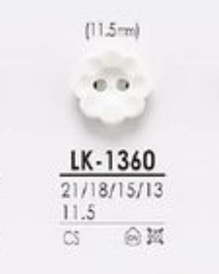 LK-1360 Orifício Frontal De Resina De Caseína 2 Orifícios, Botão Semi-brilhante IRIS