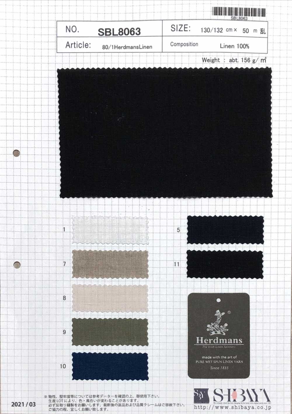 SBL8063 80/1 Hardman&#39;s Linen[Têxtil / Tecido] SHIBAYA