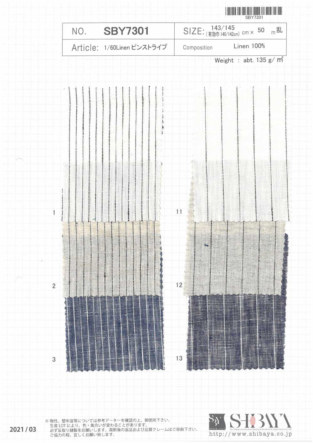 SBY7301 1/60 Riscas De Linho[Têxtil / Tecido] SHIBAYA
