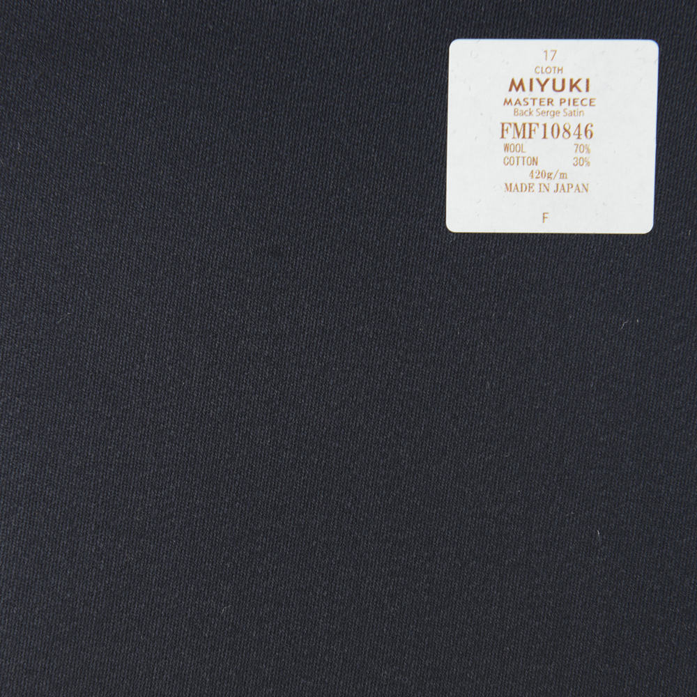 FMF10846 Obra-prima De Volta Sarja Cetim Lã Lisa Algodão Azul Marinho[Têxtil] Miyuki Keori (Miyuki)