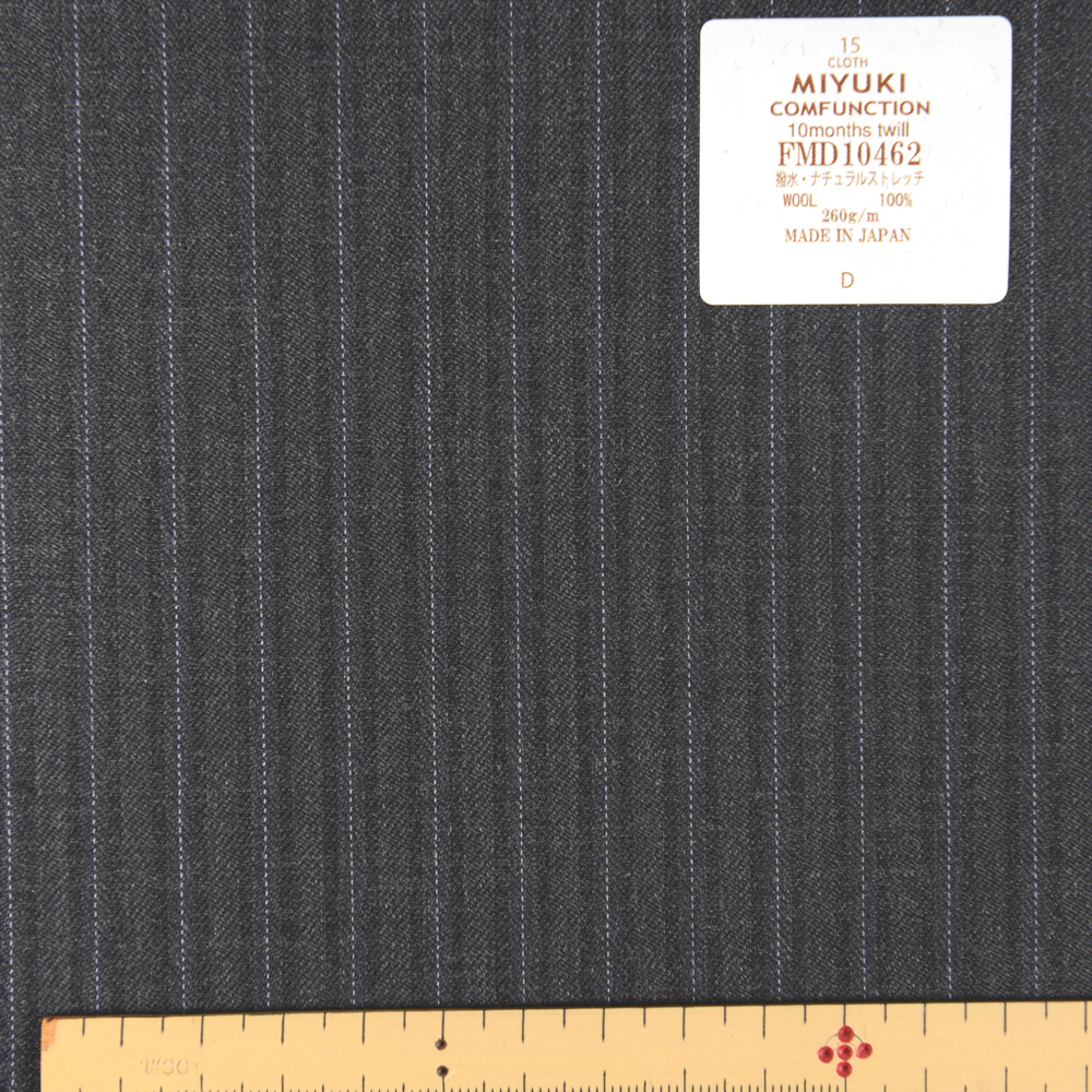 FMD10462 Complexo 10 Meses De Sarja Repelente De água Natural Stripe Stripe Cinza[Têxtil] Miyuki Keori (Miyuki)
