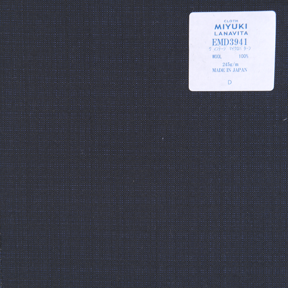 EMD3941 Coleção De Lã Fina Vintage Micro Padrão Azul Marinho[Têxtil] Miyuki Keori (Miyuki)