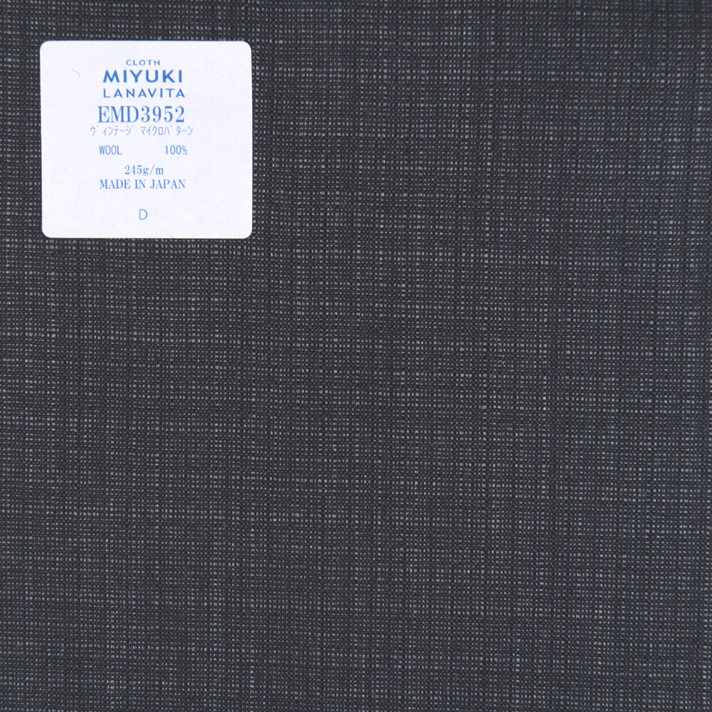 EMD3952 Coleção De Lã Fina Vintage Micro Padrão Cinza Carvão[Têxtil] Miyuki Keori (Miyuki)