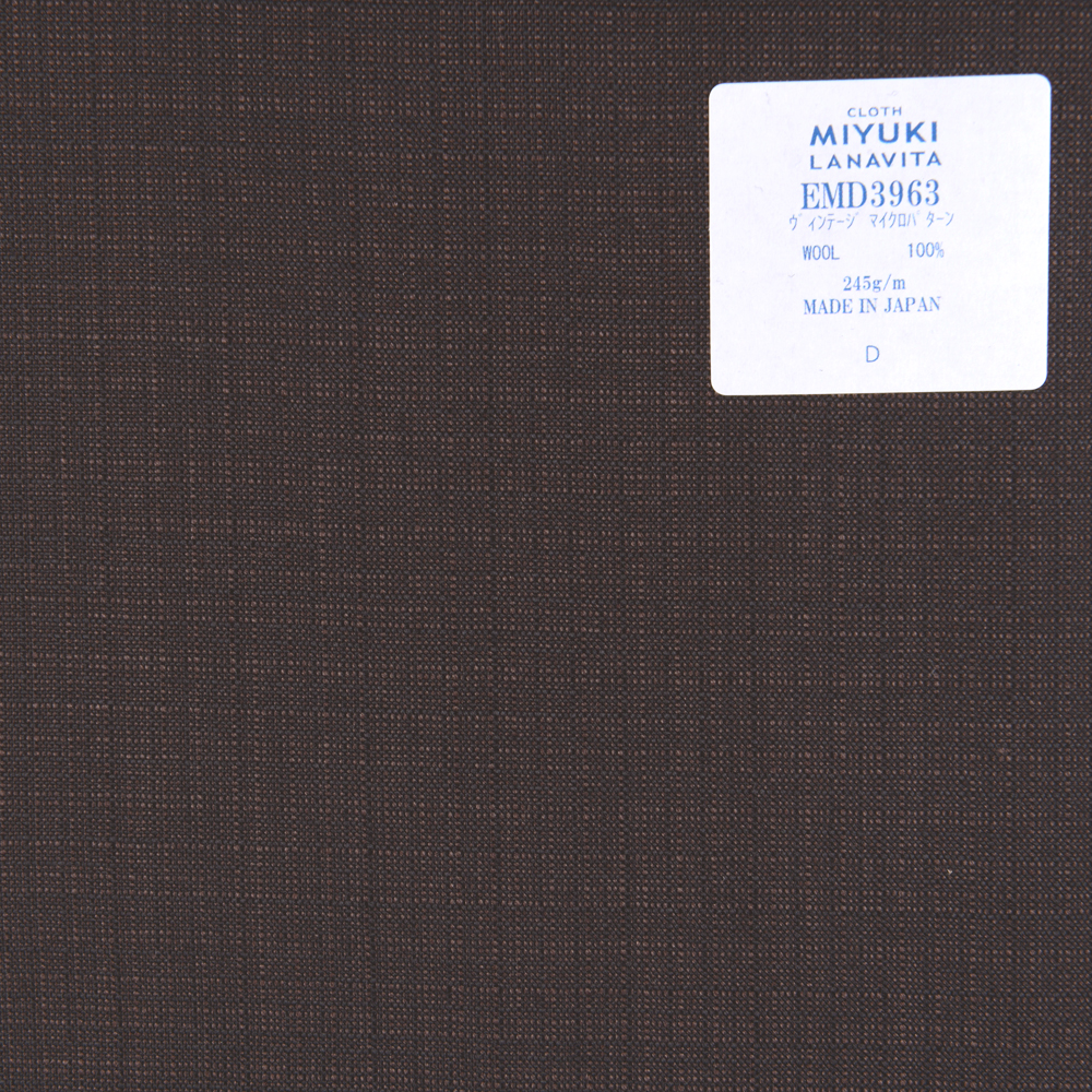 EMD3963 Coleção De Lã Fina Vintage Micro Padrão Marrom Escuro[Têxtil] Miyuki Keori (Miyuki)