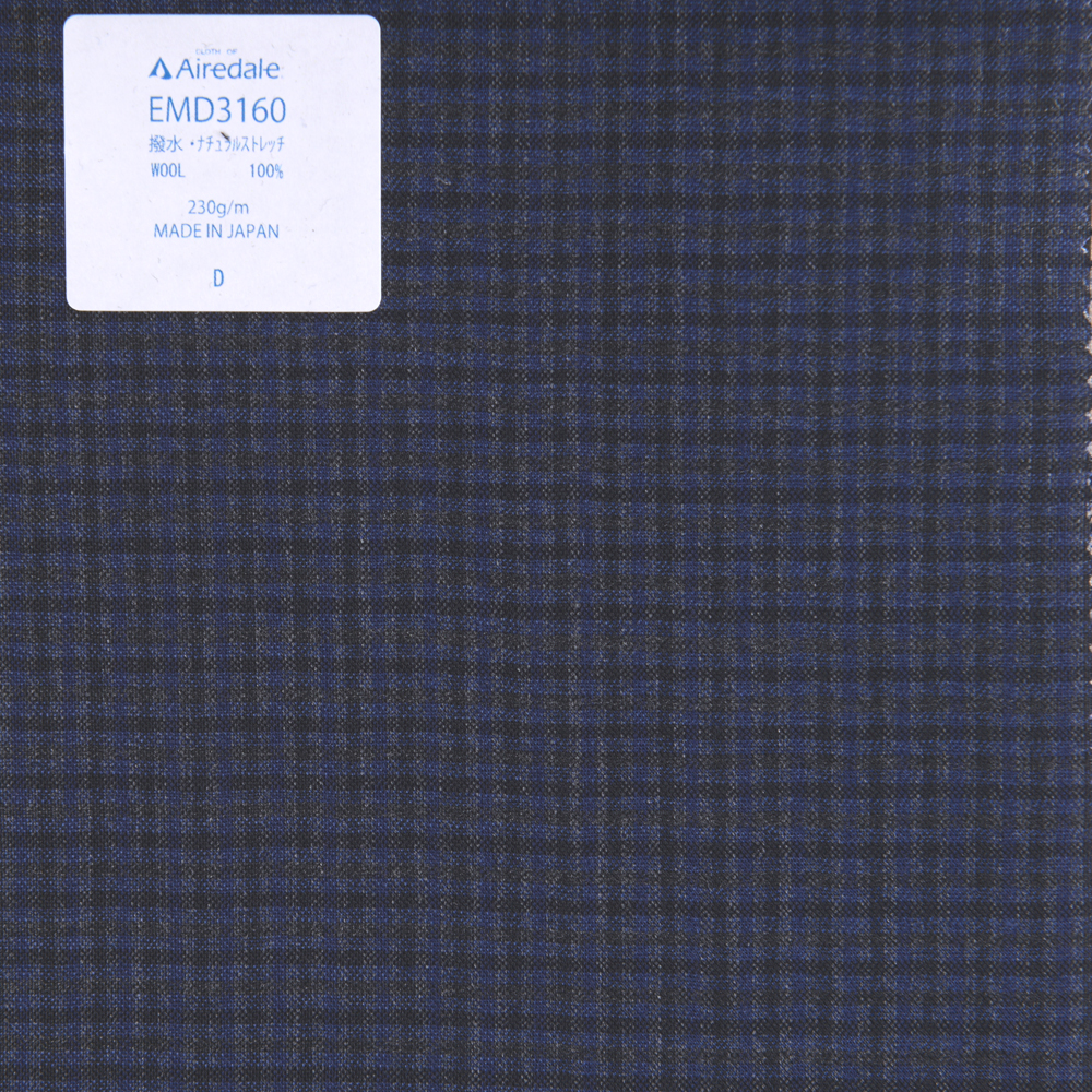 EMD3160 Miyuki Tropical Spring / Summer Classic Plain Weave Material Airdale Gun Club Check Azul Marinho[Têxtil] Miyuki Keori (Miyuki)