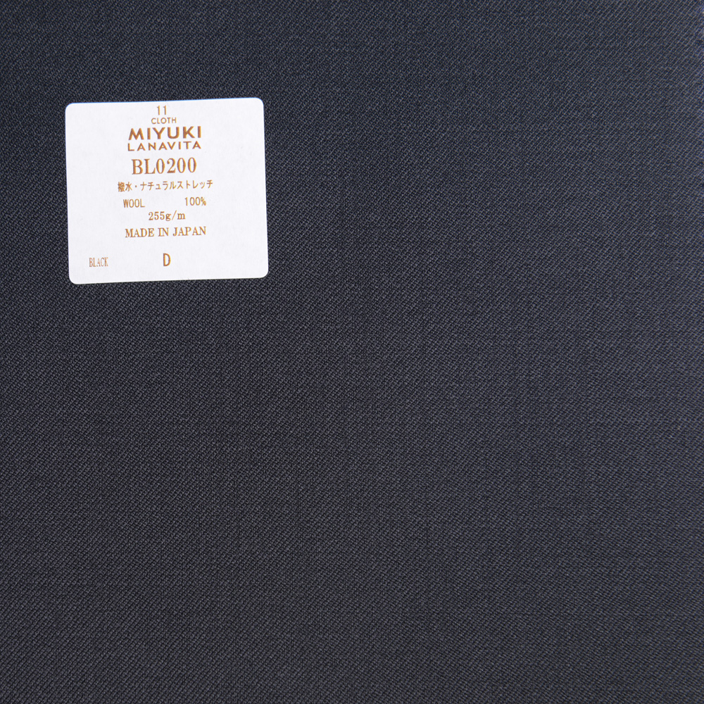 BL0200 Lana Vita Collection Repelente De Água / Natural Stretch Plain Black[Têxtil] Miyuki Keori (Miyuki)
