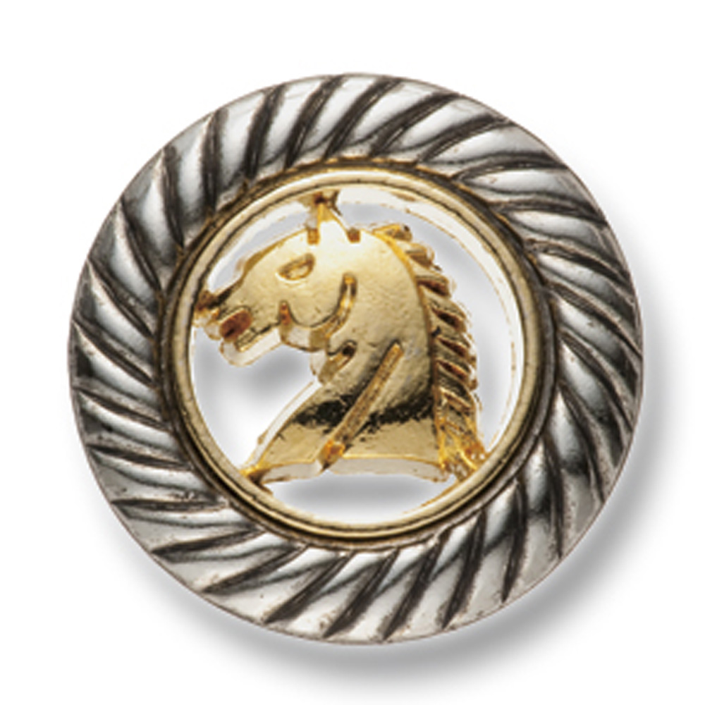 919 Botões De Metal Para Ternos Domésticos E Jaquetas Padrão De Cavalo Ouro / Prata[Botão] Yamamoto(EXCY)