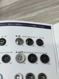 N35 Botão De Metal Simples De 4 Furos IRIS subfoto