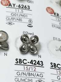 SBC4243 Botão De Metal Com Motivo De Flor IRIS subfoto