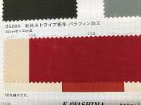 5089 Red And White Striped Canvas Paraffin Processing[Têxtil / Tecido] Fuji Gold Plum subfoto